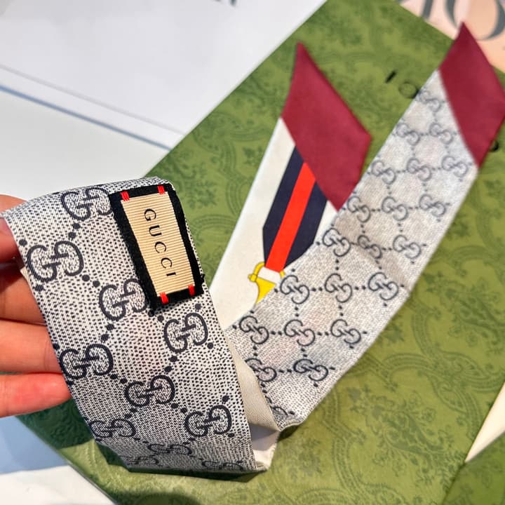 Gucci GG Logo Twilly Silk Scarf