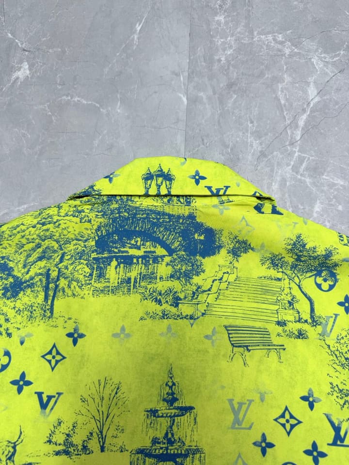 Louis Vuitton Monogram City Walk Beach Shirt – Spring/Summer Collection – 2026 in Lime Green