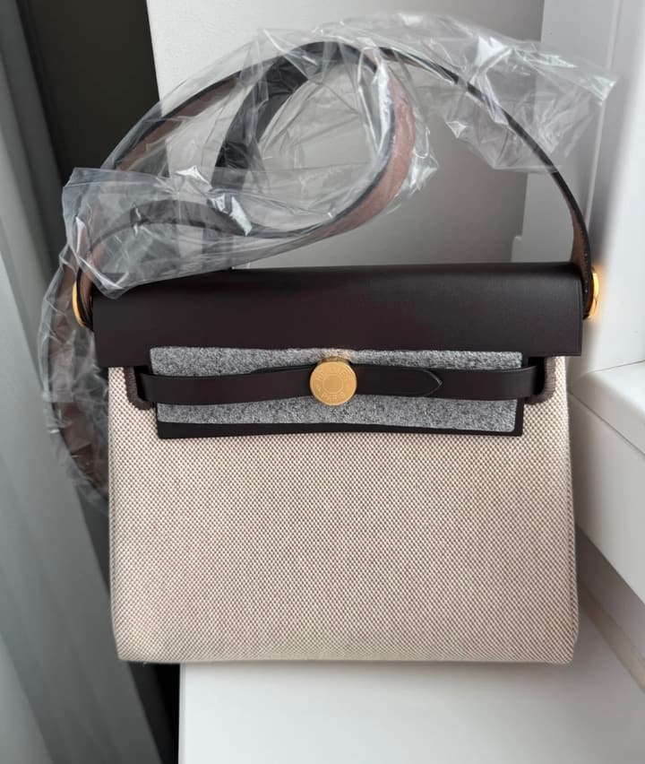 Hermès Mini Herbag – Ebony/Light Beige – Gold Hardware