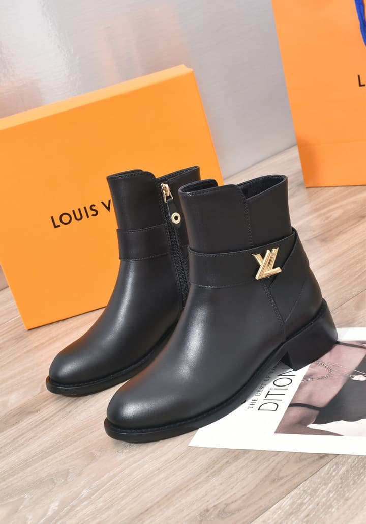 Avant-Garde Footwear Co. Classic Calfskin Boots in Black Monogram Buckle Boot