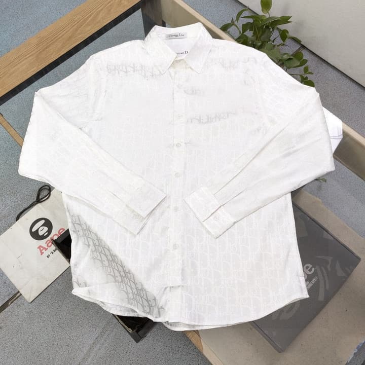 Dior Classic Oblique Jacquard Long-Sleeve Shirt – 2025SS in Black Oblique