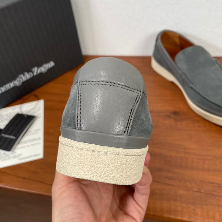 Zegna Men's Suede Leather Slip-On Loafers in Black Suede Loafer