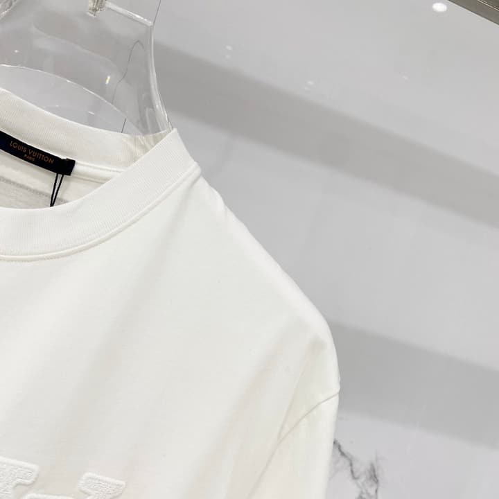 Louis Vuitton Washed Cotton Logo Embroidery T-Shirt in Black