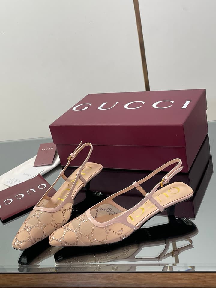 Gucci Cosmogonie GG Crystal Slingback Sandals – 2025 Early Autumn Collection in Black Crystal Gg