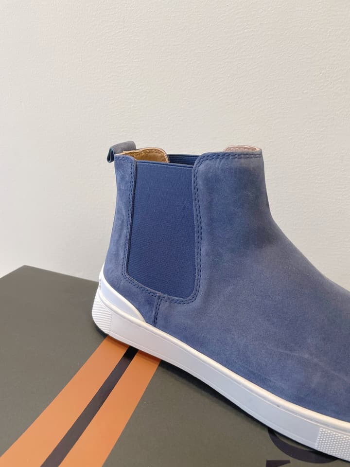 Zegna COUTURE Triple Stitch Leather Sneakers in Black Suede With Dark Sole