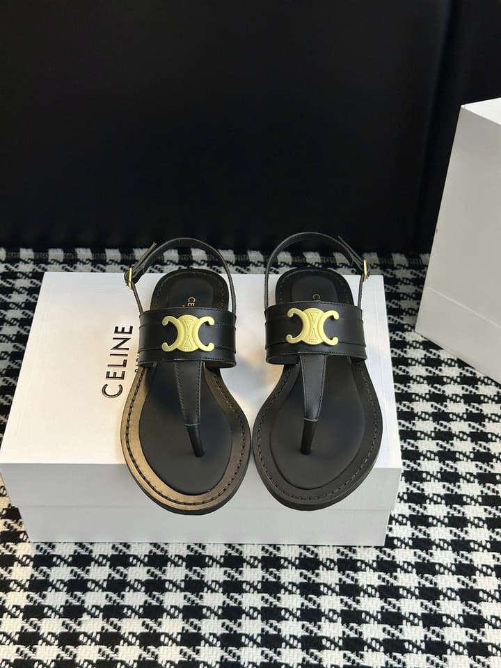 Celine Vintage Roman Sandals – SS Collection in Black