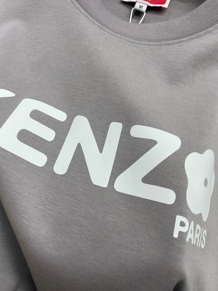 Kenzo Premium Grey Long-Sleeve Crewneck T-Shirt in Premium Grey