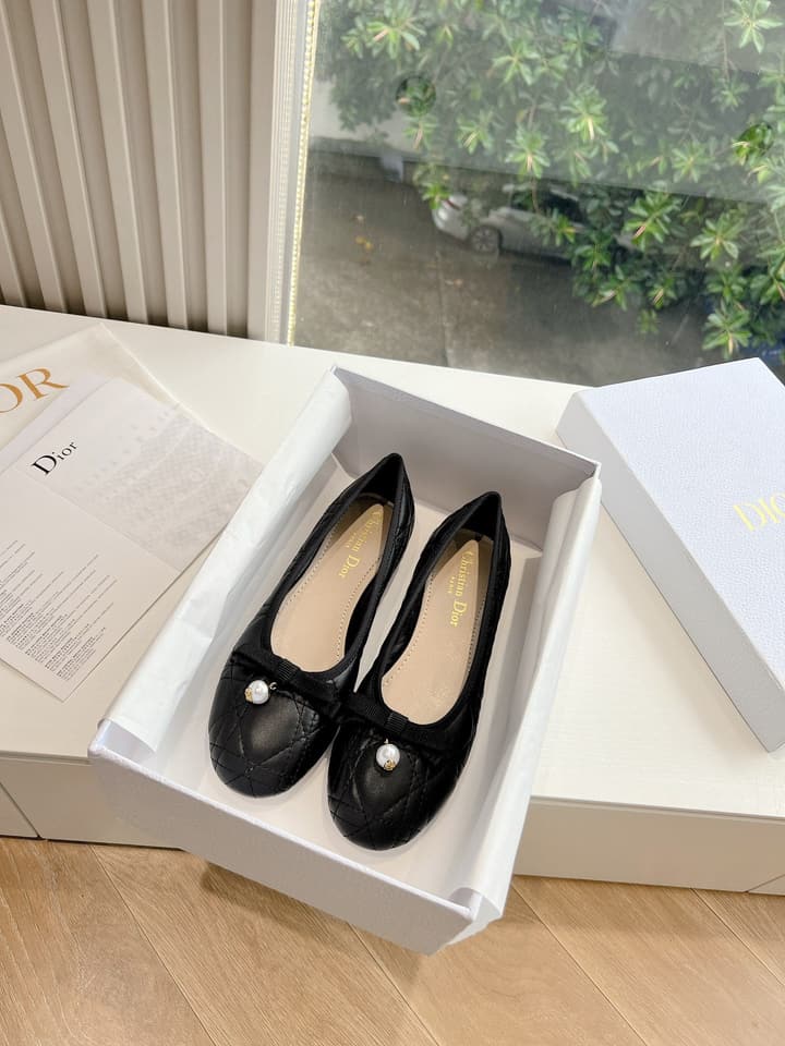 Dior Embroidered Leather Loafers – 2024 Spring Collection in Cream