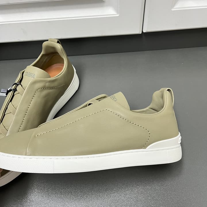 Zegna SECONDSKIN Triple Stitch™ Sneakers in Navy Blue