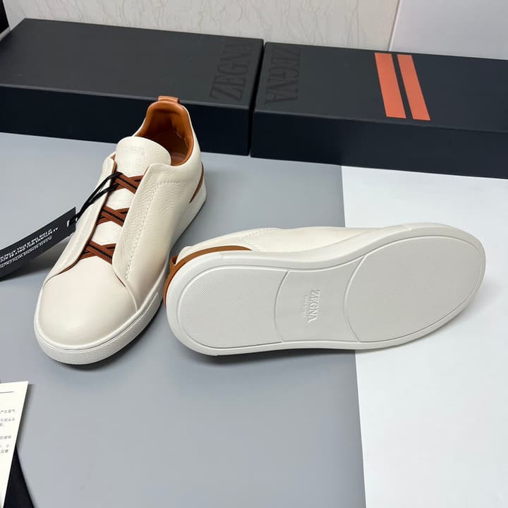 Zegna SECONDSKIN Triple Stitch™ Casual Sneakers in Monochromatic Black