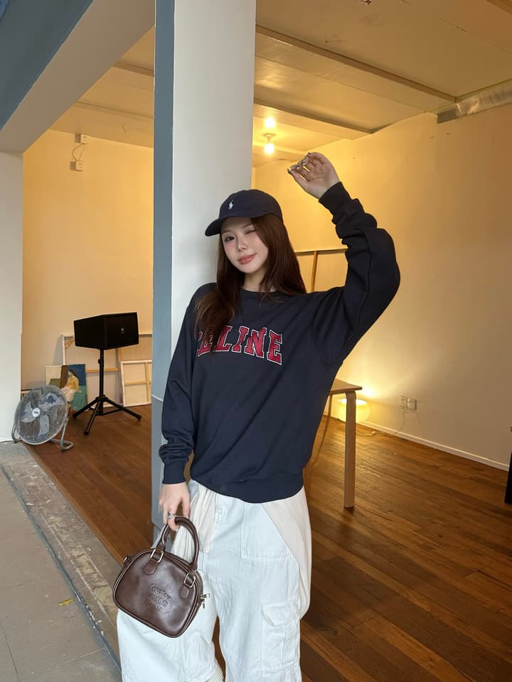 Celine Printed Logo Collegiate Sweatshirt