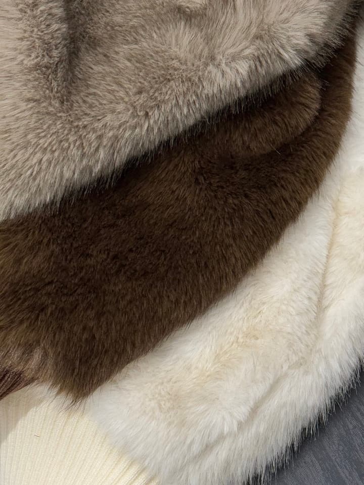 Moncler Convertible Faux Fur Jacket in Blended Beige Faux Fur