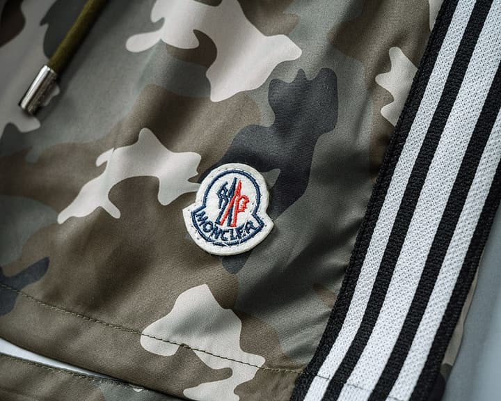 Moncler Camouflage Swim Trunks – Spring/Summer 2026 in Green Camouflage