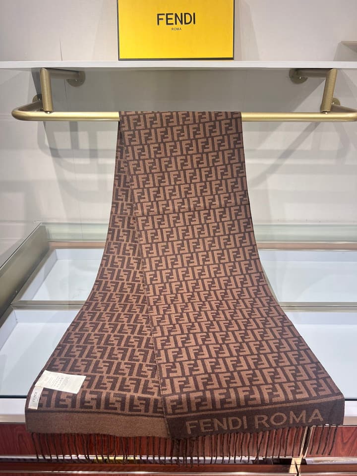 Fendi FF Monogram Scarf in Dark Brown Ff Monogram