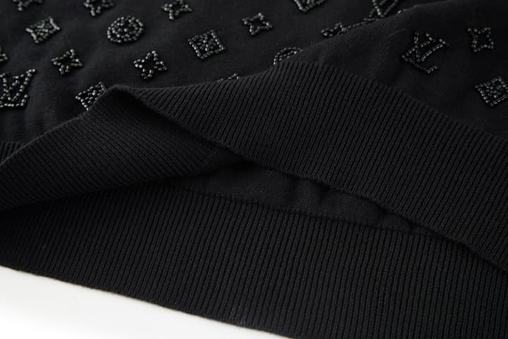 Louis Vuitton Gradient Beaded Knit Pullover in Black Beaded Monogram