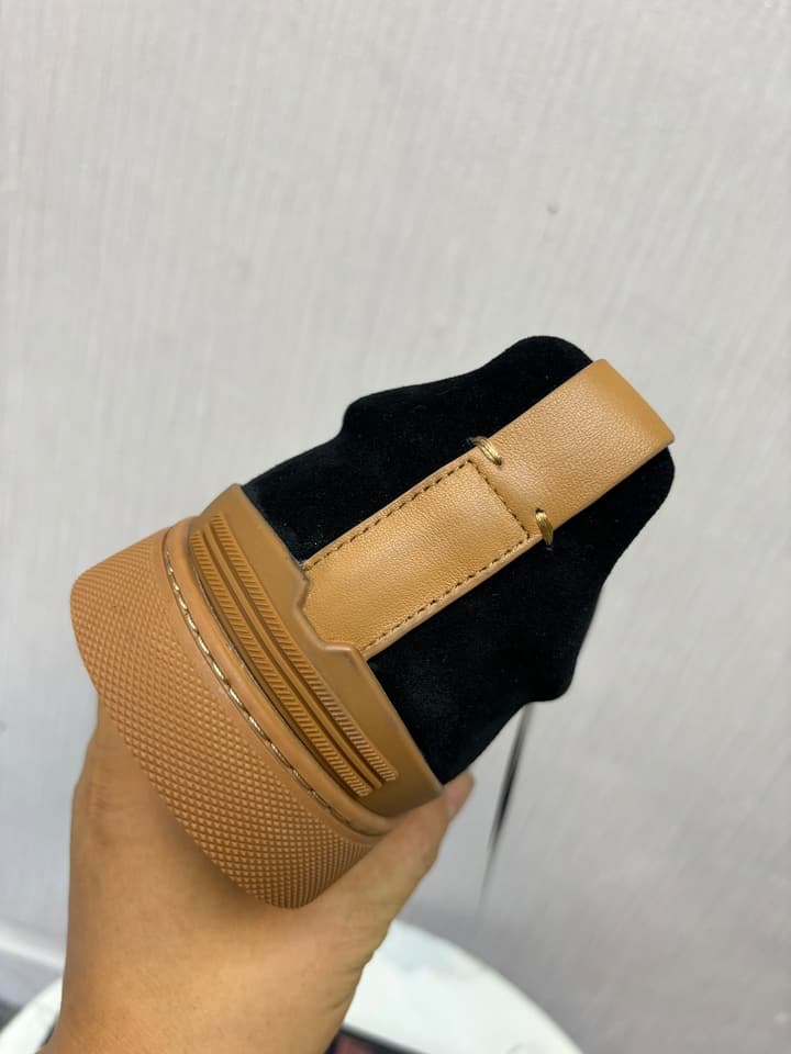 Zegna Top-Tier Calfskin Driving Shoes in Black Suede With Gum Sole