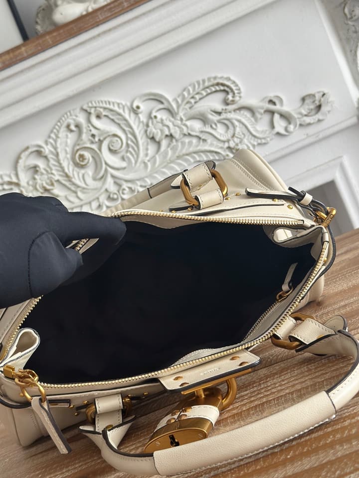 Chloé Paddington Padlock Satchel in Burgundy Leather