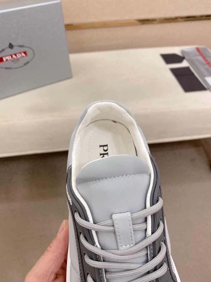 Prada Men's Waterproof Air Cushion Sneakers in Dark Grey