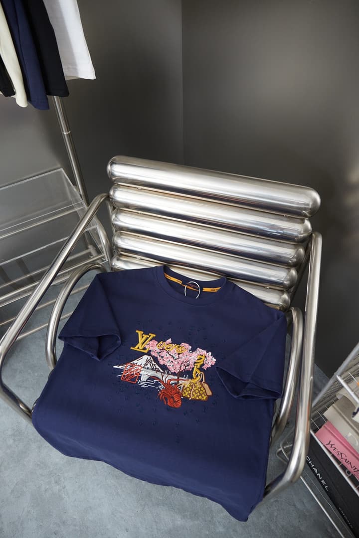 Louis Vuitton Landscape Embroidery T-Shirt – 26SS in Navy Blue