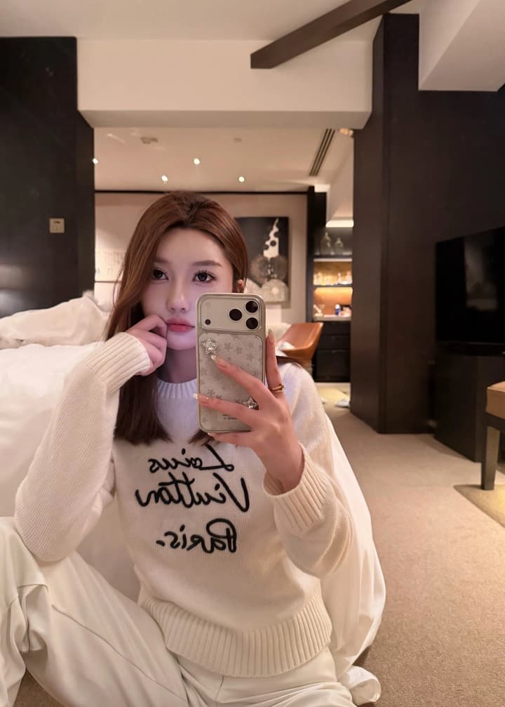 Louis Vuitton Embroidered Knit Sweater in Khaki