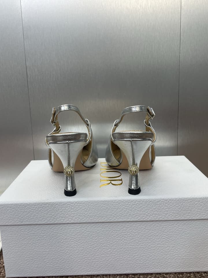 Dior Tribales Pearl Logo Heeled Mules – 2025 Spring/Summer Collection in Gold