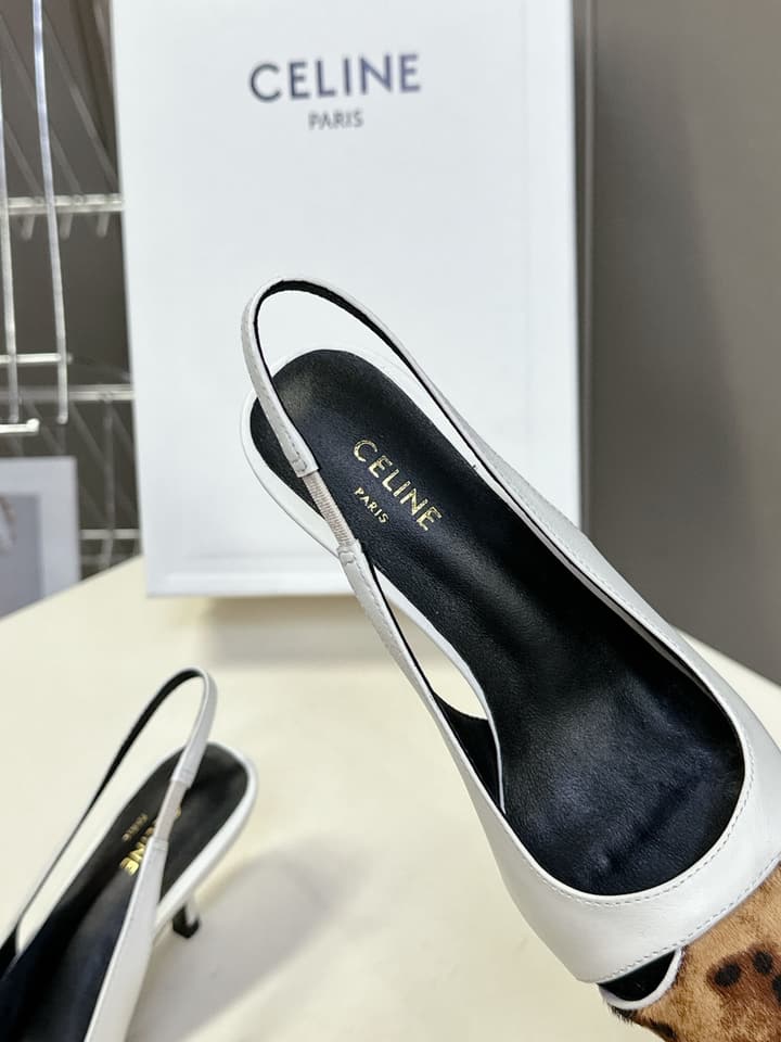 Celine Triomphe Calfskin Heels – Spring/Summer Collection in Dark Leopard Print