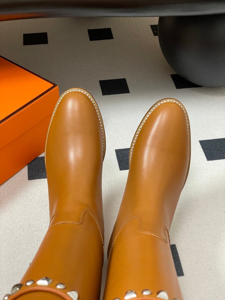 Hermès Jumping Series Kelly Buckle Knee-High Boots in Black