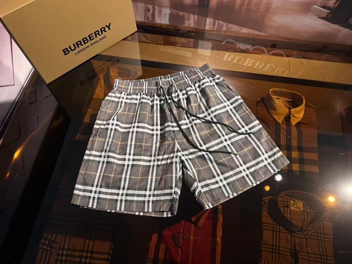 Burberry Vintage Check Swim Trunks in Beige