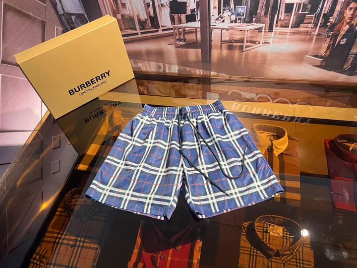 Burberry Vintage Check Swim Trunks in Beige
