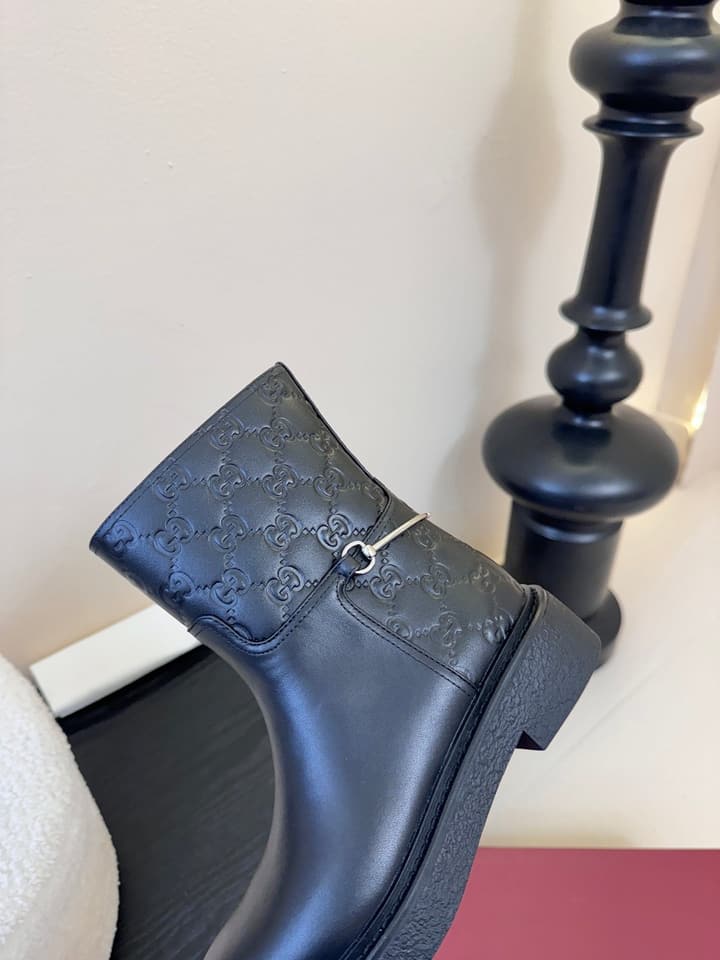 Gucci Runway Suede Boots in Taupe Suede