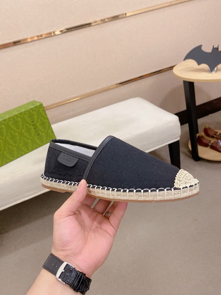 Gucci Men's Slip-On Loafers in Blue Monogram