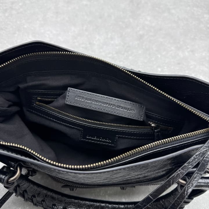 Balenciaga Le City First Bag in Oil Wax Leather in Black Oil Wax Leather