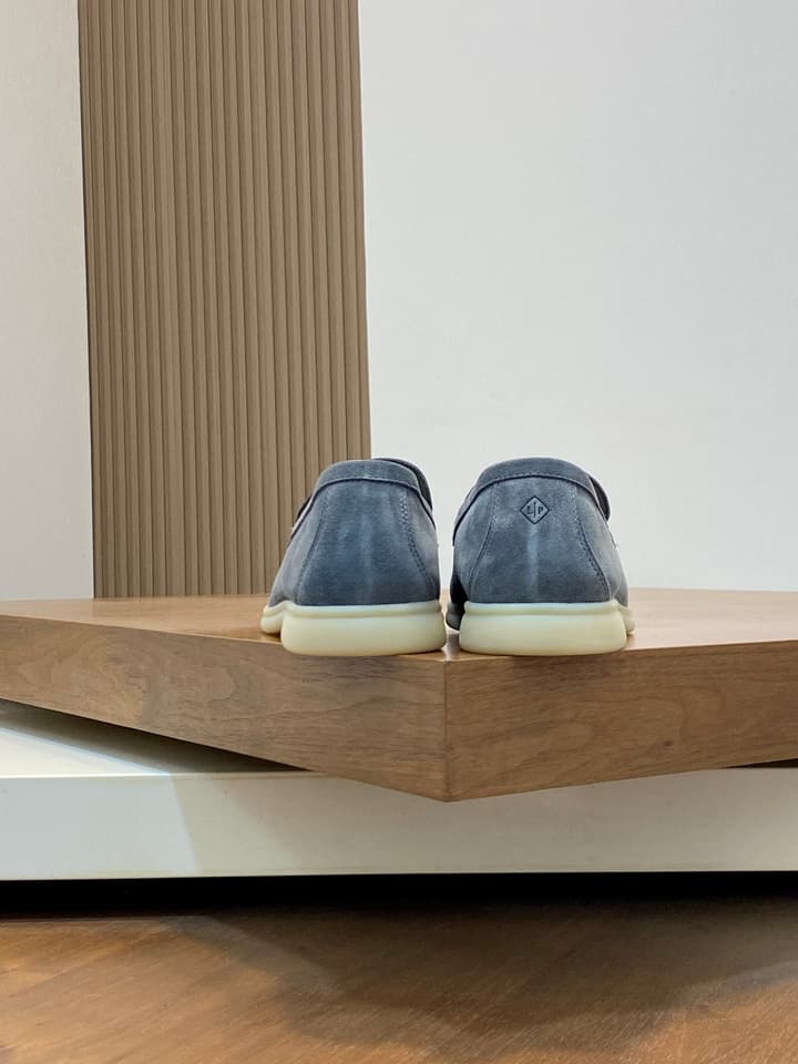 Loro Piana Suede Leather Slip-On Loafers in Black Suede