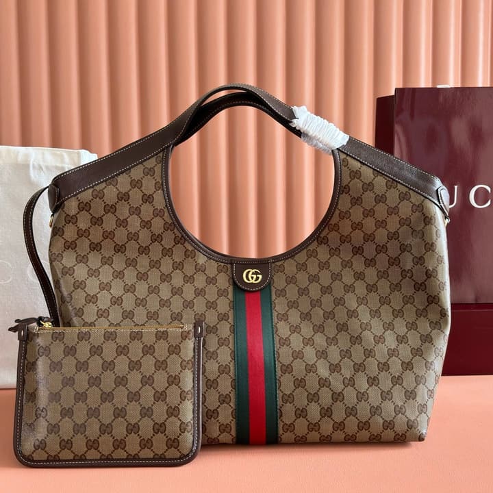 Gucci Giglio Coated GG Tote Bag – Spring/Summer Collection – 2026SS in Crystal Brown