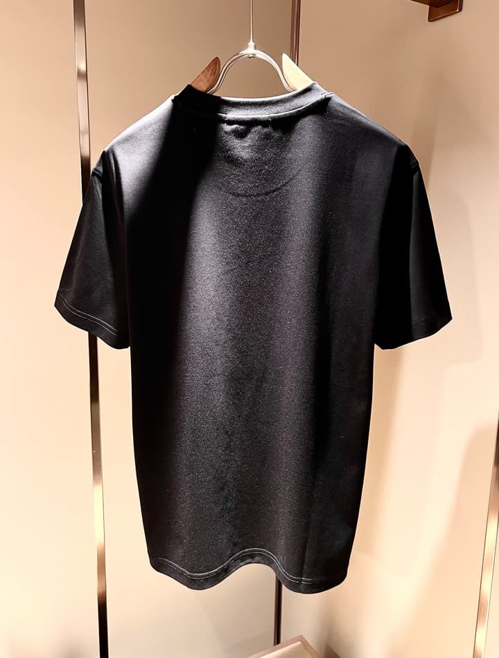 Loro Piana Men's Logo Rubberized Short Sleeve T-Shirt – Spring/Summer 2025 in Charcoal Gray