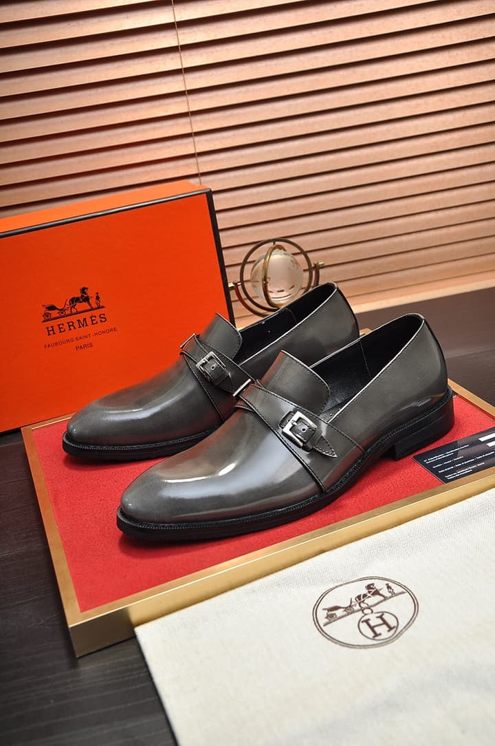 Hermès Leather Driving Shoes in Black