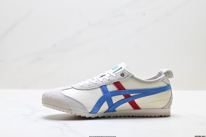 Onitsuka Tiger NIPPON MADE MEXICO 66 DELUXE Sneakers in Cream With Blue And Red Stripes