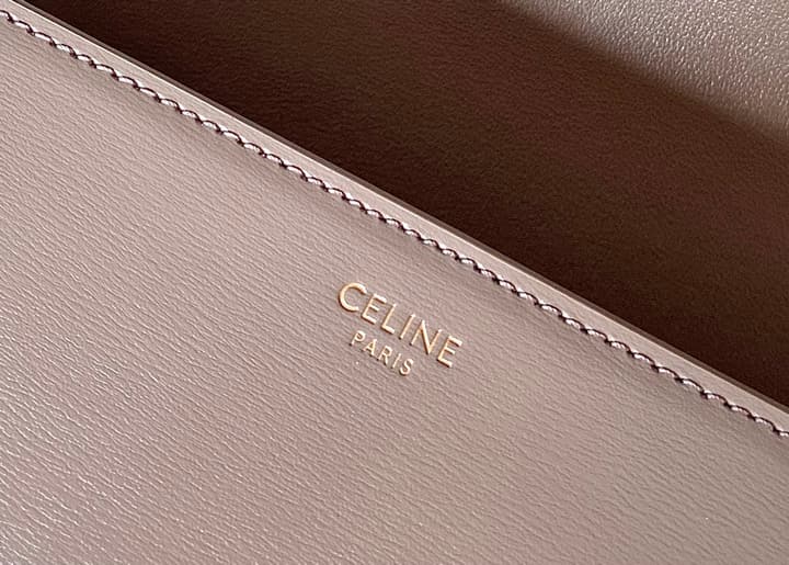 Celine Triomphe Box Calfskin Bag in Burnt Orange