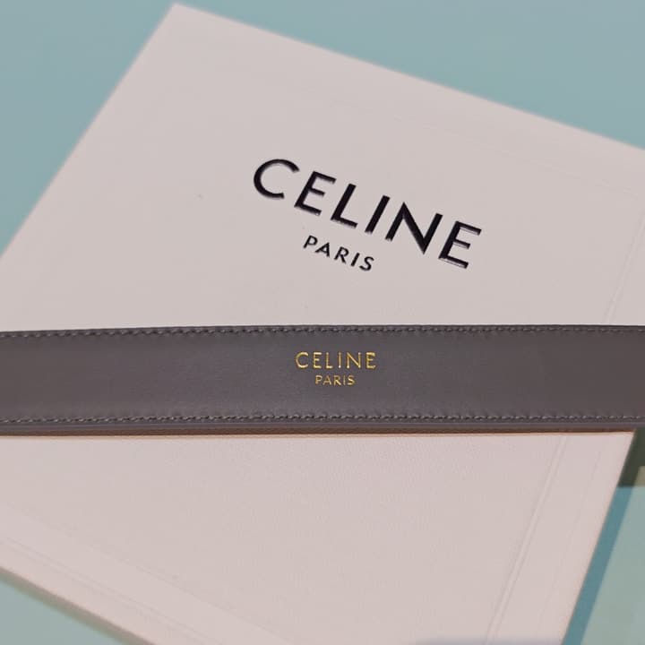 Celine 2.5cm Reversible Cowhide Belt in Classic Black