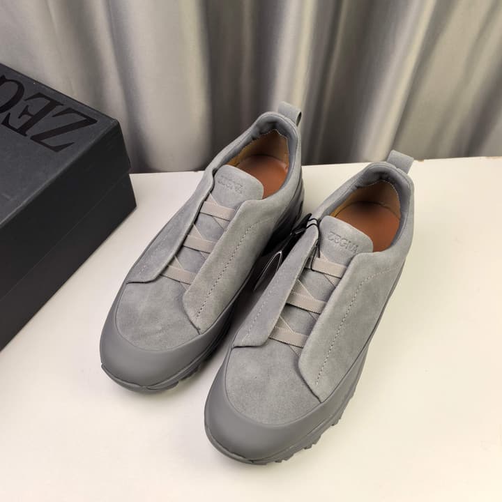 Ermenegildo Zegna Triple Stitch™ Monte Luxury Casual Shoes in Black Leather