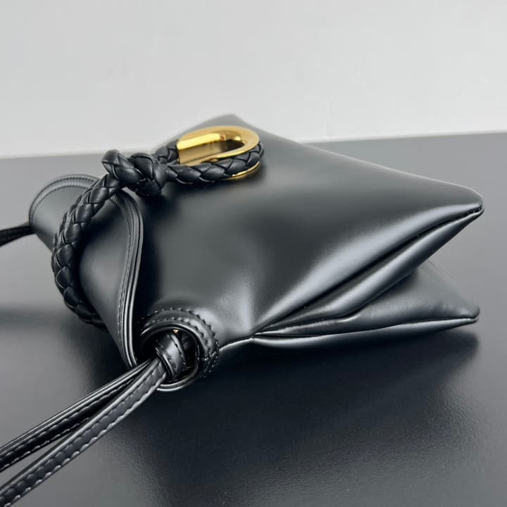 Bottega Veneta Baby Liberta Calfskin Shoulder Bag in Classic Black