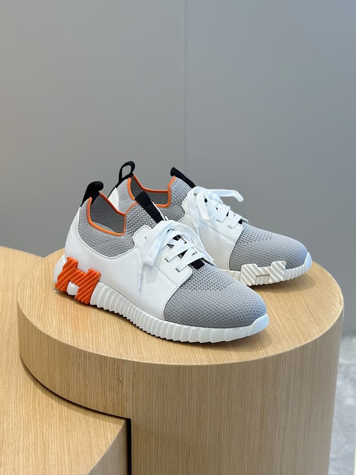 Hermès Bouncing Sneakers in Black And White Color Block