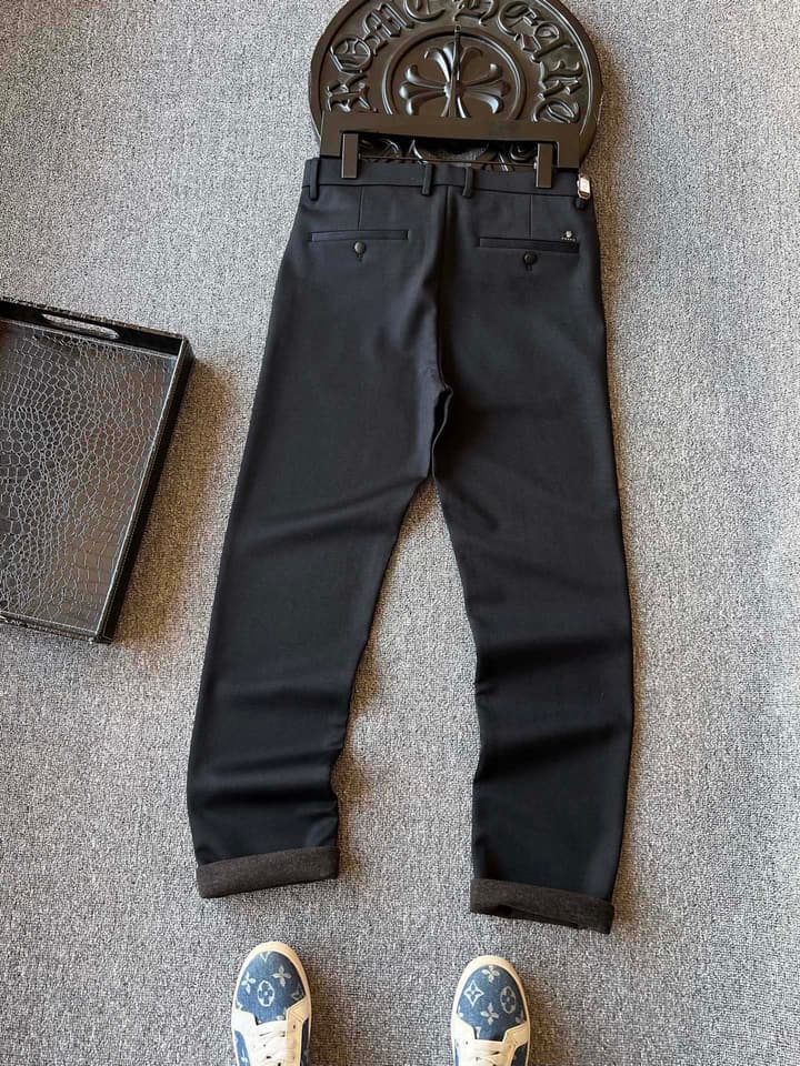 Dior Textured Cotton Casual Trousers in Classic Black