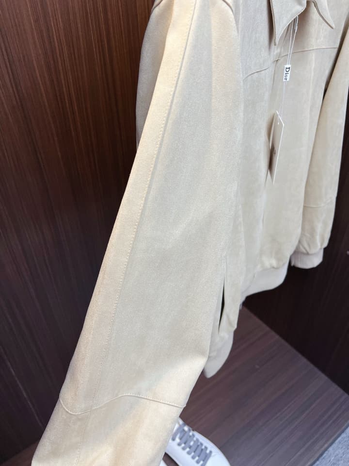 Dior Classic Men's Suede Bomber Jacket in Cognac Brown Suede Jacket