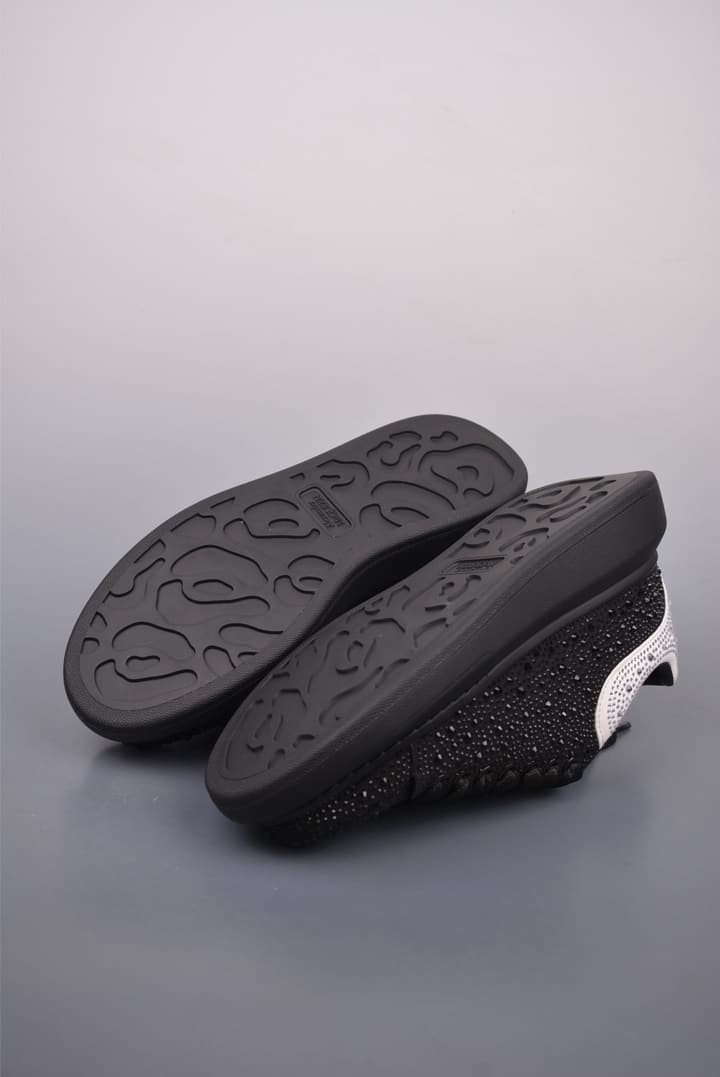 Alexander McQueen Rhinestone Sneakers in All Black Embossed