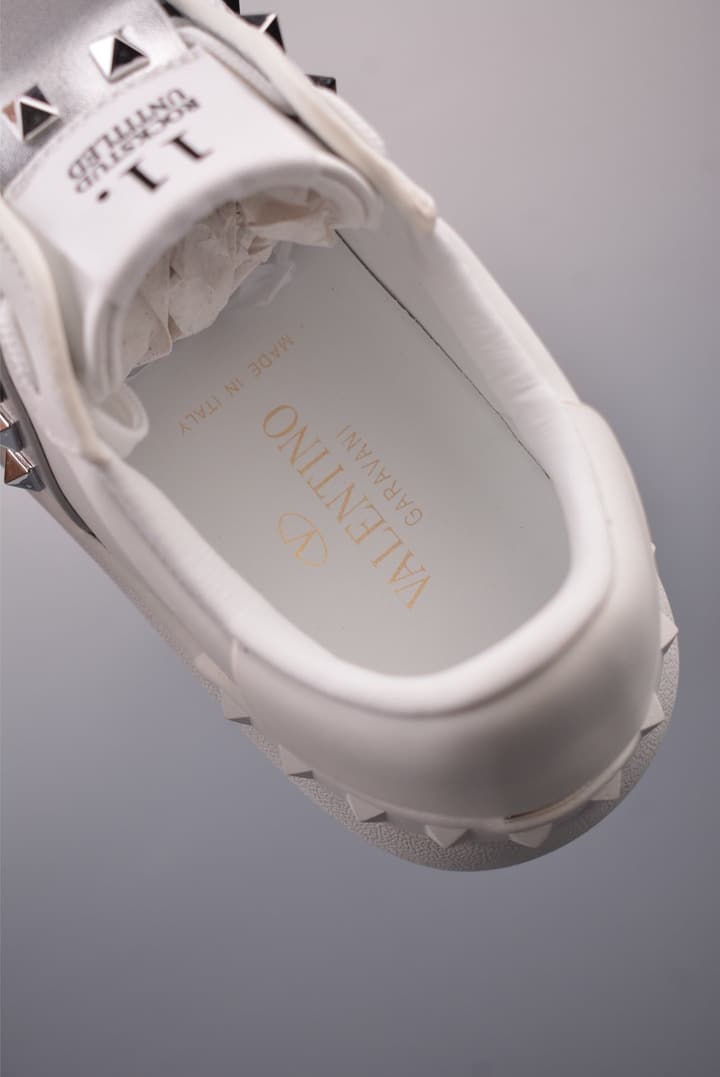 Valentino Rockstud Untitled Rivet Sneakers – 2025 Collection in White With Black Band