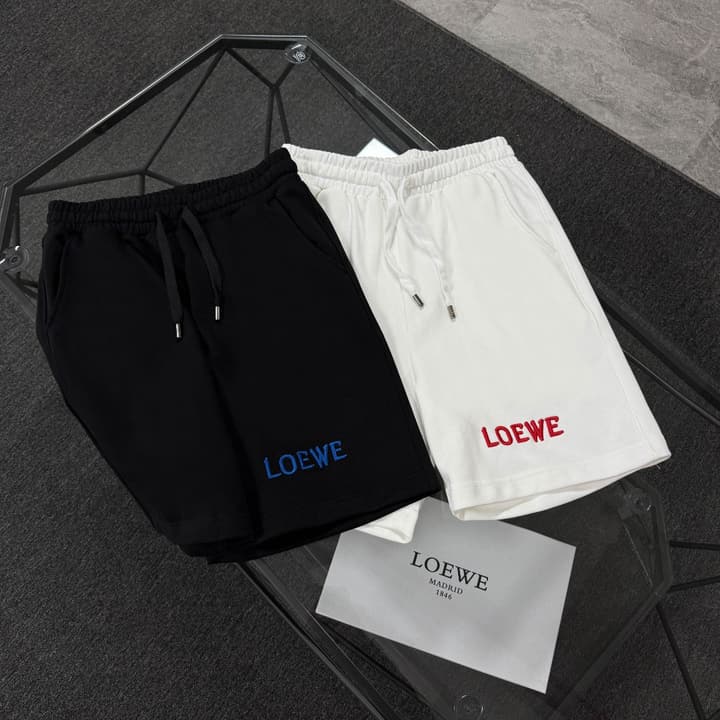 Loewe Classic Element Print Shorts – Spring/Summer Collection in Black With Blue Text