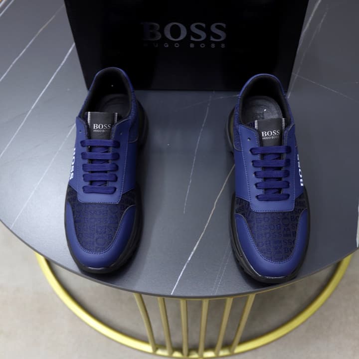 Boss Men's Knit Sport Sneakers in Grey