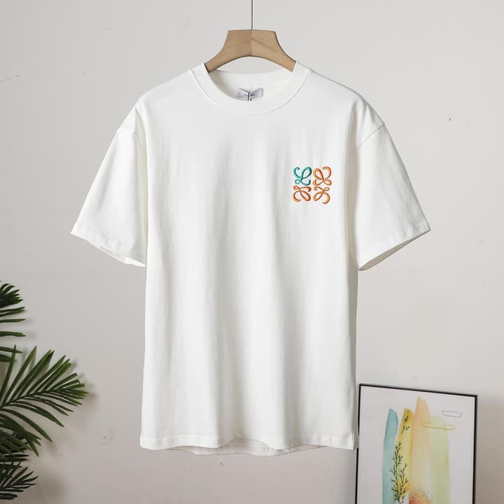 Loewe Colorful Embroidered Short-Sleeve T-Shirt – 2023 Summer Collection in Black