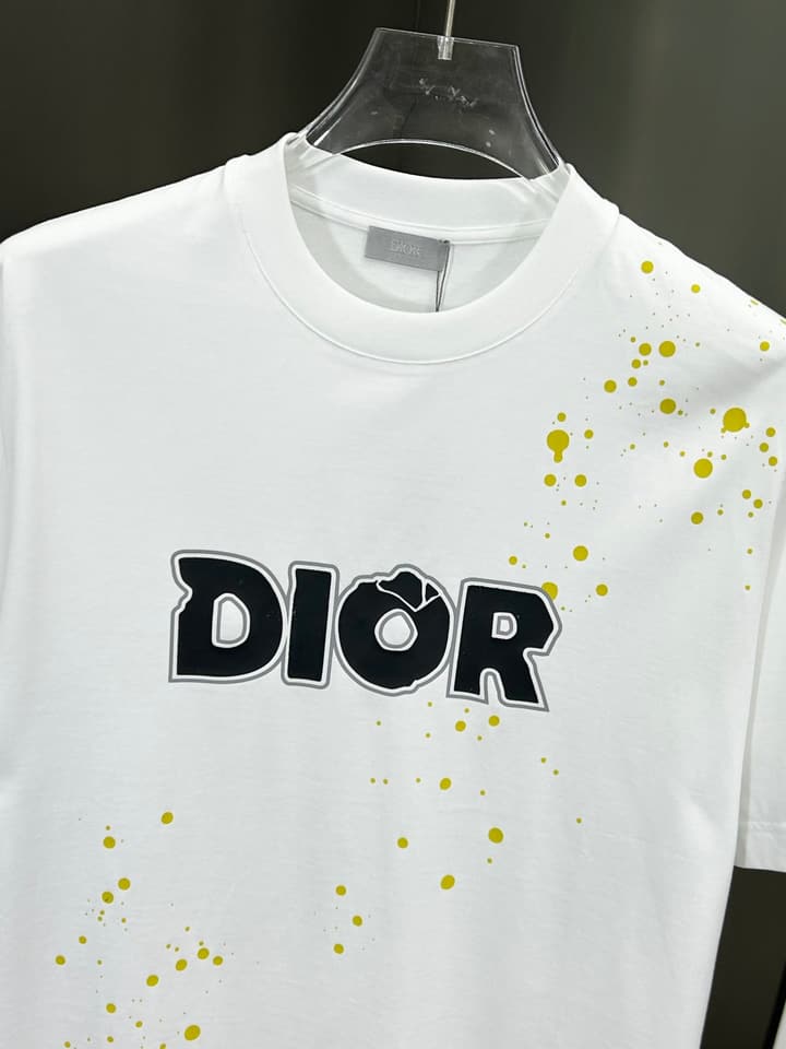 Dior 3D Logo High-Count Cotton T-Shirt – 2026SS in Black With Blue Graffiti Logo